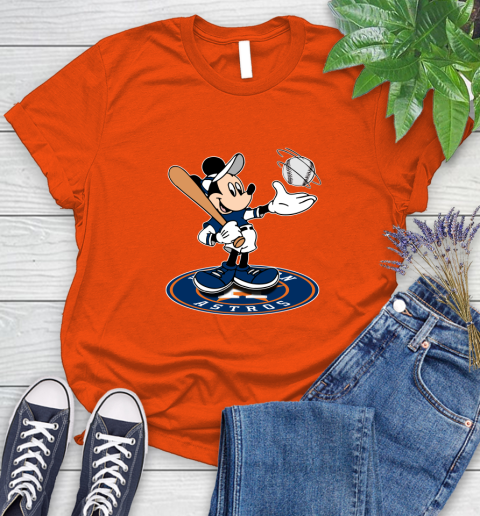 MLB Baseball Houston Astros Cheerful Mickey Disney Shirt Women's T-Shirt 4