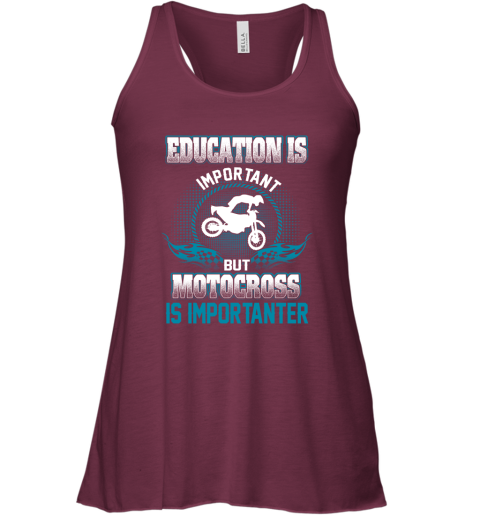Education Is Important But Motocross Is Importanter Racerback Tank 2