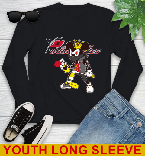 Carolina Hurricanes NHL Hockey Mickey Peace Sign Sports Youth Long Sleeve 2