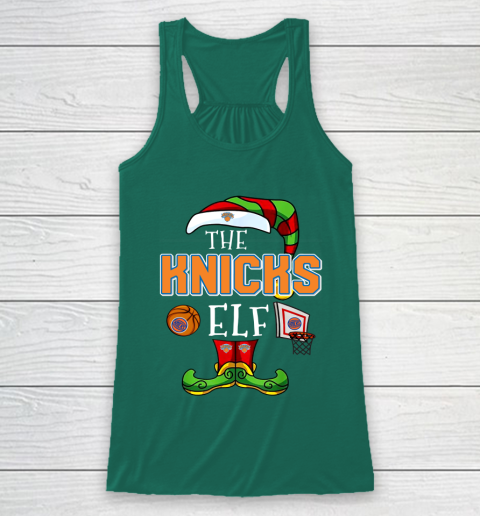 New York Knicks Christmas ELF Funny NBA Racerback Tank 5