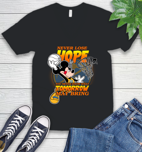 Denver Nuggets NBA Basketball Mickey Disney Never Lose Hope V-Neck T-Shirt