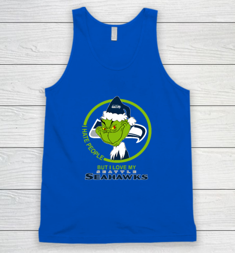 Seattle Seahawks NFL Christmas Grinch I Hate People But I Love My Favorite Football Team Tank Top 3