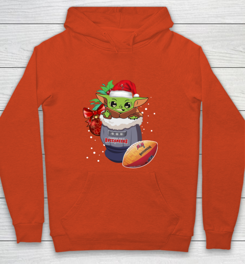 Tampa Bay Buccaneers Christmas Baby Yoda Star Wars Funny Happy NFL Youth Hoodie 4