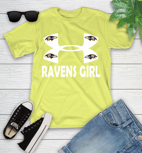 NFL Baltimore Ravens Girl Under Armour Football Sports Youth T-Shirt 11 NFL Baltimore Ravens Girl Under Armour Football Sports Youth T-Shirt - Image 11