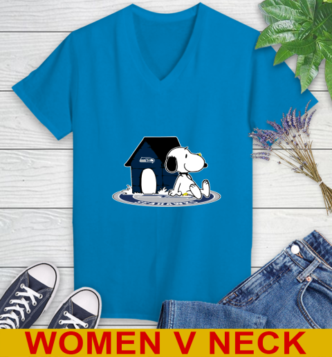 NFL Football Seattle Seahawks Snoopy The Peanuts Movie Shirt Women's V-Neck T-Shirt 8