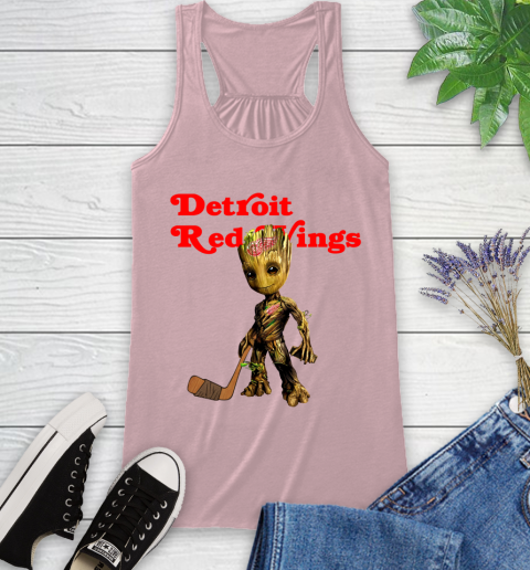 Detroit Red Wings NHL Hockey Groot Marvel Guardians Of The Galaxy Racerback Tank 11