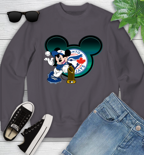 MLB Toronto Blue Jays The Commissioner's Trophy Mickey Mouse Disney Youth Sweatshirt 6