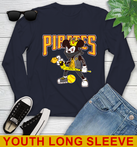 Pittsburgh Pirates MLB Baseball Mickey Peace Sign Sports Youth Long Sleeve 3