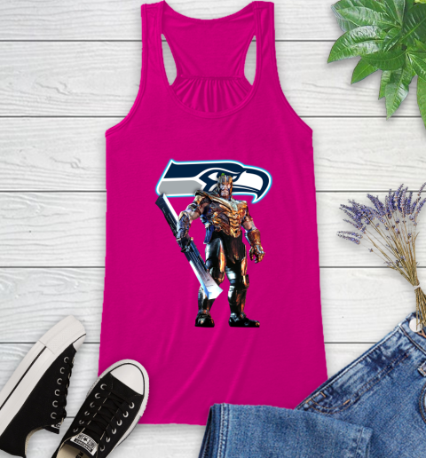 NFL Thanos Gauntlet Avengers Endgame Football Seattle Seahawks Racerback Tank 8