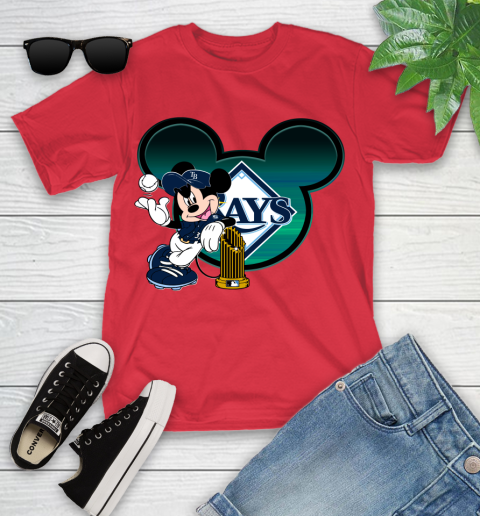 MLB Tampa Bay Rays The Commissioner's Trophy Mickey Mouse Disney Youth T-Shirt 10