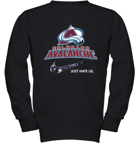 NHL Team Colorado Avalanche x Nike Just Hate Us Hockey Youth Sweatshirt
