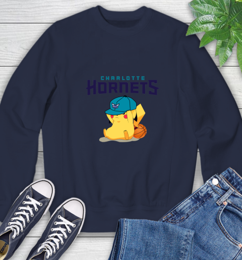 NBA Pikachu Basketball Sports Charlotte Hornets Sweatshirt 3