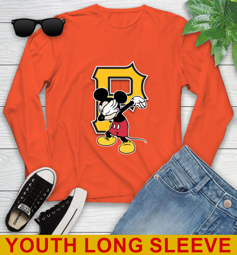 Pittsburgh Pirates MLB Baseball Dabbing Mickey Disney Sports Youth Long Sleeve 5 Pittsburgh Pirates MLB Baseball Dabbing Mickey Disney Sports Youth Long Sleeve - Image 5