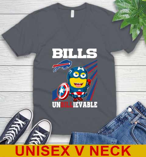 NFL Football Buffalo Bills Captain America Marvel Avengers Minion Shirt V-Neck T-Shirt 4