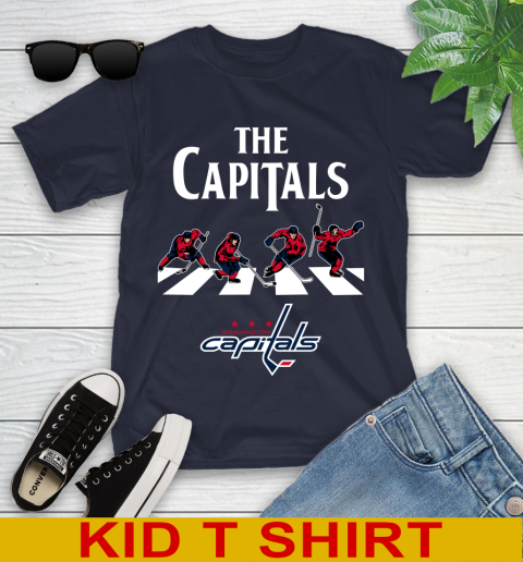 NHL Hockey Washington Capitals The Beatles Rock Band Shirt Youth T-Shirt - Image 3