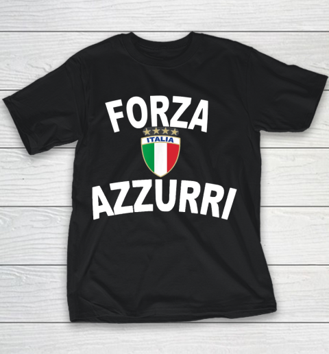 Italy Forza Azzurri Soccer Jersey Italia Flag Football Youth T-Shirt