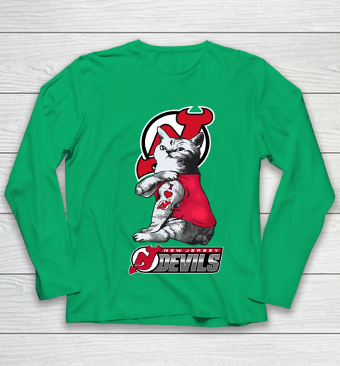 NHL My Cat Loves New Jersey Devils Hockey Youth Long Sleeve 4