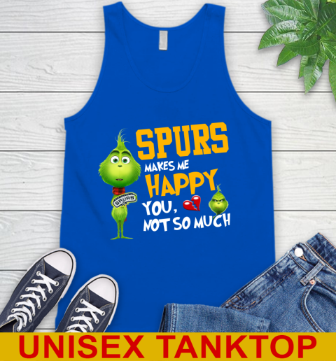 NBA San Antonio Spurs Makes Me Happy You Not So Much Grinch Basketball Sports Tank Top 4
