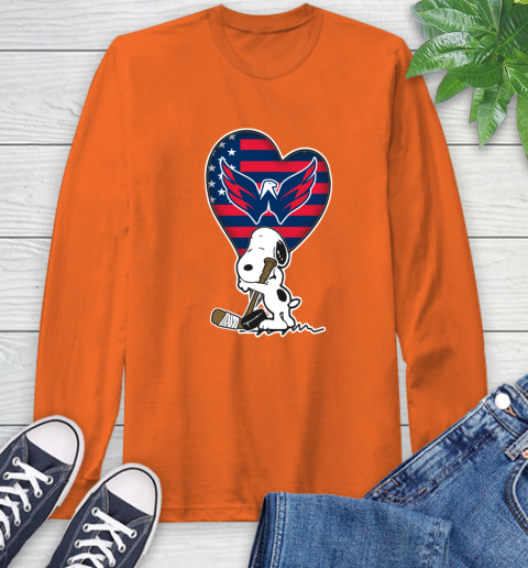 Washington Capitals NHL Hockey The Peanuts Movie Adorable Snoopy Long Sleeve T-Shirt 5
