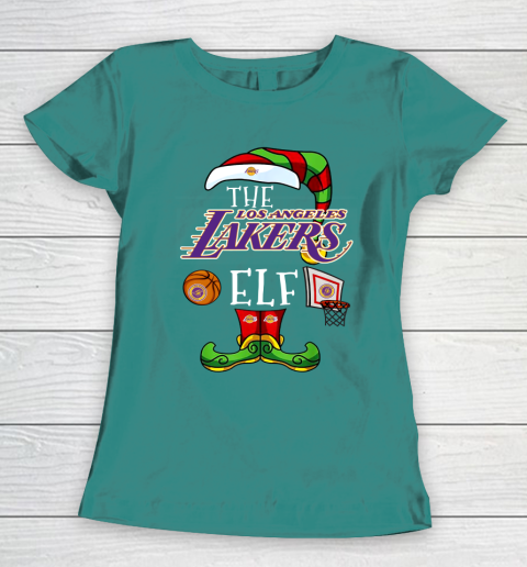 Los Angeles Lakers Christmas ELF Funny NBA Women's T-Shirt 10