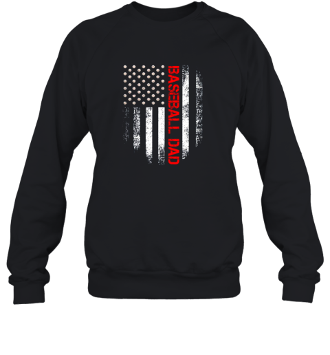 Vintage USA American Flag Proud Baseball Dad Player Sweatshirt