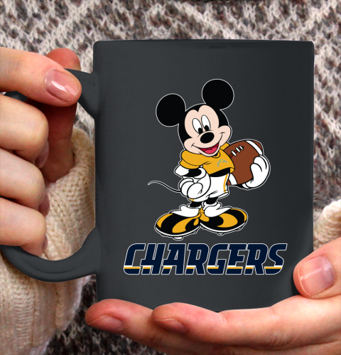 NFL Football Los Angeles Chargers Cheerful Mickey Mouse Shirt Ceramic Mug 15oz