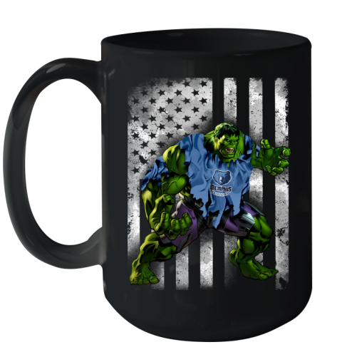 Memphis Grizzlies Hulk Marvel Avengers NBA Basketball American Flag Ceramic Mug 15oz