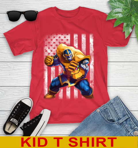 MLB Baseball Toronto Blue Jays Thanos Marvel American Flag Shirt Youth T-Shirt 11