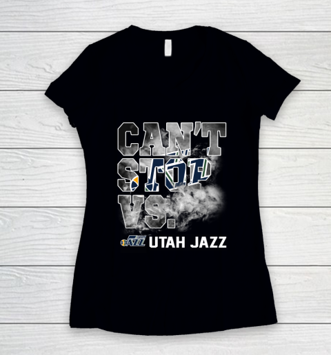 NBA Utah Jazz Basketball Can't Stop Vs Women's V-Neck T-Shirt