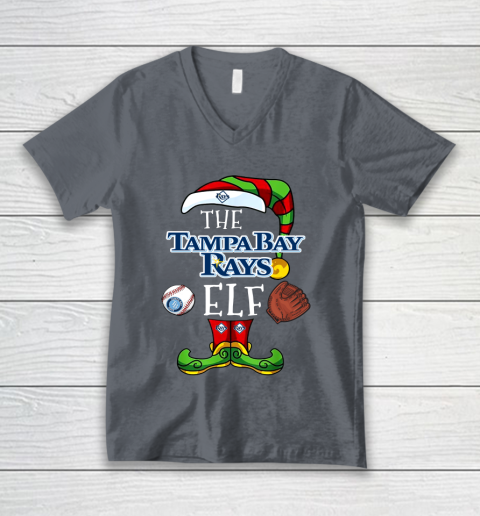 Tampa Bay Rays Christmas ELF Funny MLB V-Neck T-Shirt 4