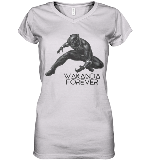 Marvel Heroes Black Panther Chadwick Rip Wakanda Forever Women's V-Neck T-Shirt