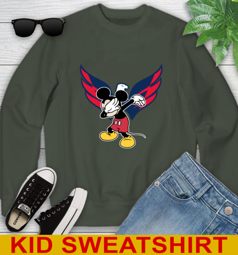 Washington Capitals NHL Hockey Dabbing Mickey Disney Sports Youth Sweatshirt 9
