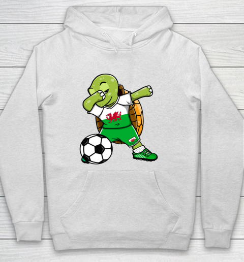 Dabbing Turtle Wales Soccer Fan Jersey Welsh Football Lovers Hoodie