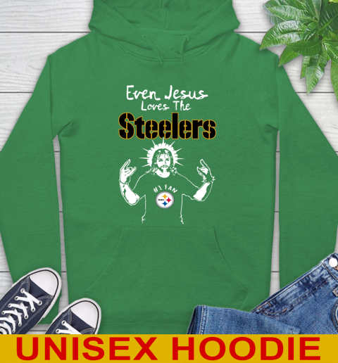 Pittsburgh Steelers NFL Football Even Jesus Loves The Steelers Shirt Hoodie 8