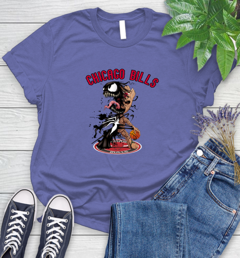 NBA Chicago Bulls Basketball Venom Groot Guardians Of The Galaxy Women's T-Shirt 11