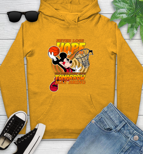 Portland Trail Blazers NBA Basketball Mickey Disney Never Lose Hope Youth Hoodie 2