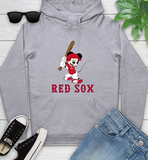 MLB Baseball Boston Red Sox Cheerful Mickey Mouse Shirt Youth Hoodie 6
