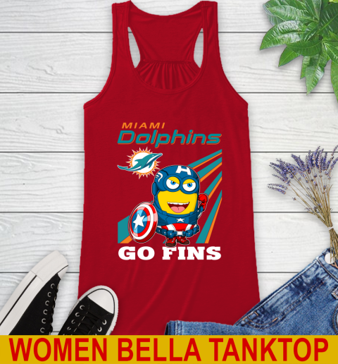 NFL Football Miami Dolphins Captain America Marvel Avengers Minion Shirt Racerback Tank 4