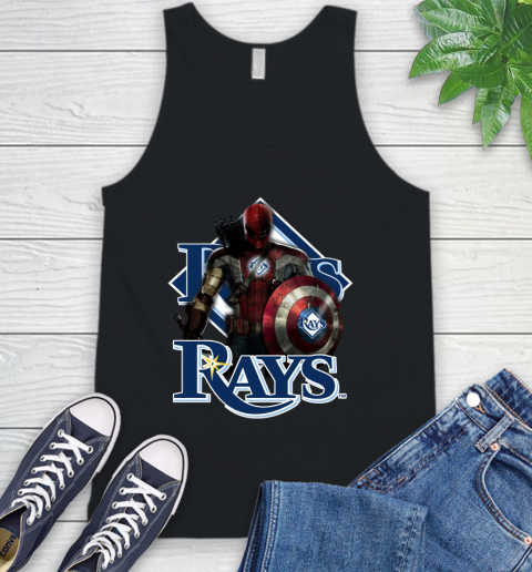 MLB Captain America Thor Spider Man Hawkeye Avengers Endgame Baseball Tampa Bay Rays Tank Top 2