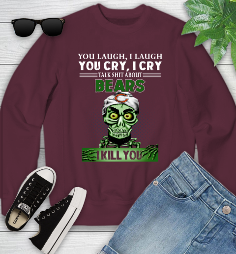 NFL Talk Shit About Chicago Bears I Kill You Achmed The Dead Terrorist Jeffrey Dunham Football Youth Sweatshirt 4