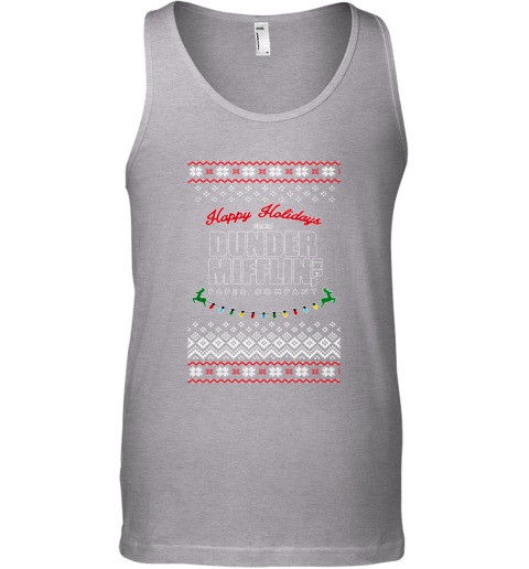 Happy Holidays From Dunder Mifflin Ugly Christmas Adult Crewneck Tank Top