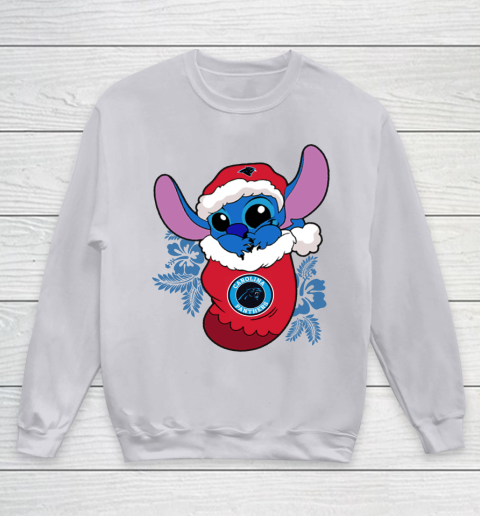 Carolina Panthers Christmas Stitch In The Sock Funny Disney NFL Youth Sweatshirt 4