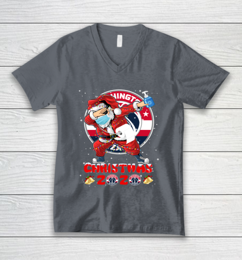 Washington Wizards Funny Santa Claus Dabbing Christmas 2020 NBA V-Neck T-Shirt 4