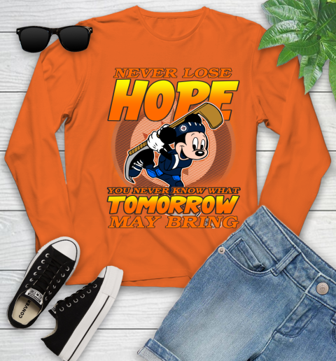 Winnipeg Jets NHL Hockey ootball Mickey Disney Never Lose Hope Youth Long Sleeve 3