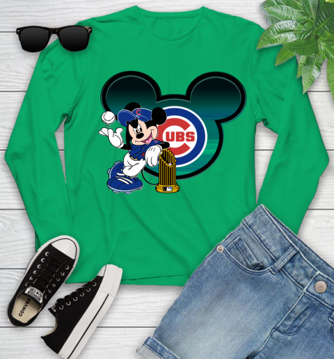 MLB Chicago Cubs The Commissioner's Trophy Mickey Mouse Disney Youth Long Sleeve 6