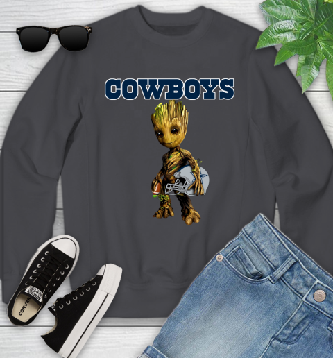 Dallas Cowboys NFL Football Groot Marvel Guardians Of The Galaxy Youth Sweatshirt 6