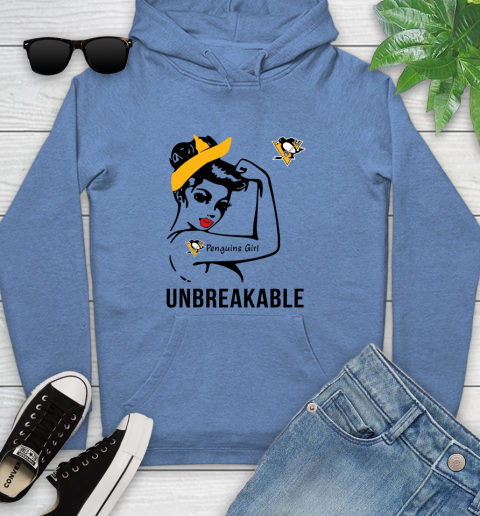 NHL Pittsburgh Penguins Girl Unbreakable Hockey Sports Youth Hoodie 8