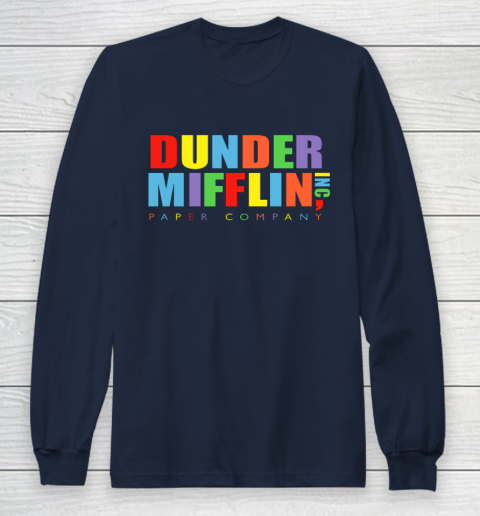 The Office Dunder Mifflin Rainbow Letters Long Sleeve T-Shirt 2