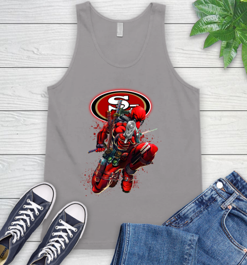 NFL Deadpool Marvel Comics Sports Football San Francisco 49ers Tank Top 4