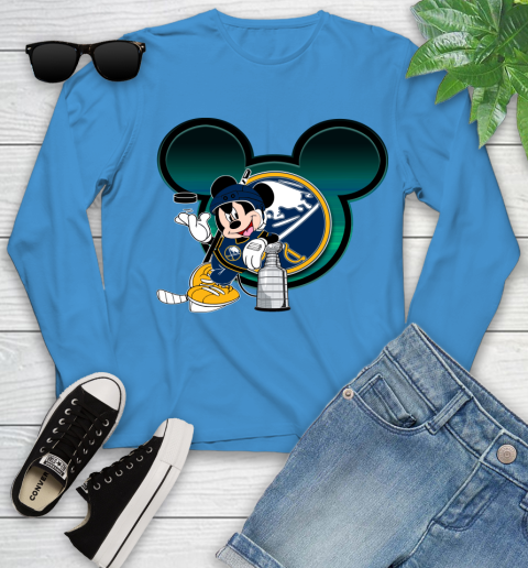 NHL Buffalo Sabres Stanley Cup Mickey Mouse Disney Hockey T Shirt Youth Long Sleeve 7